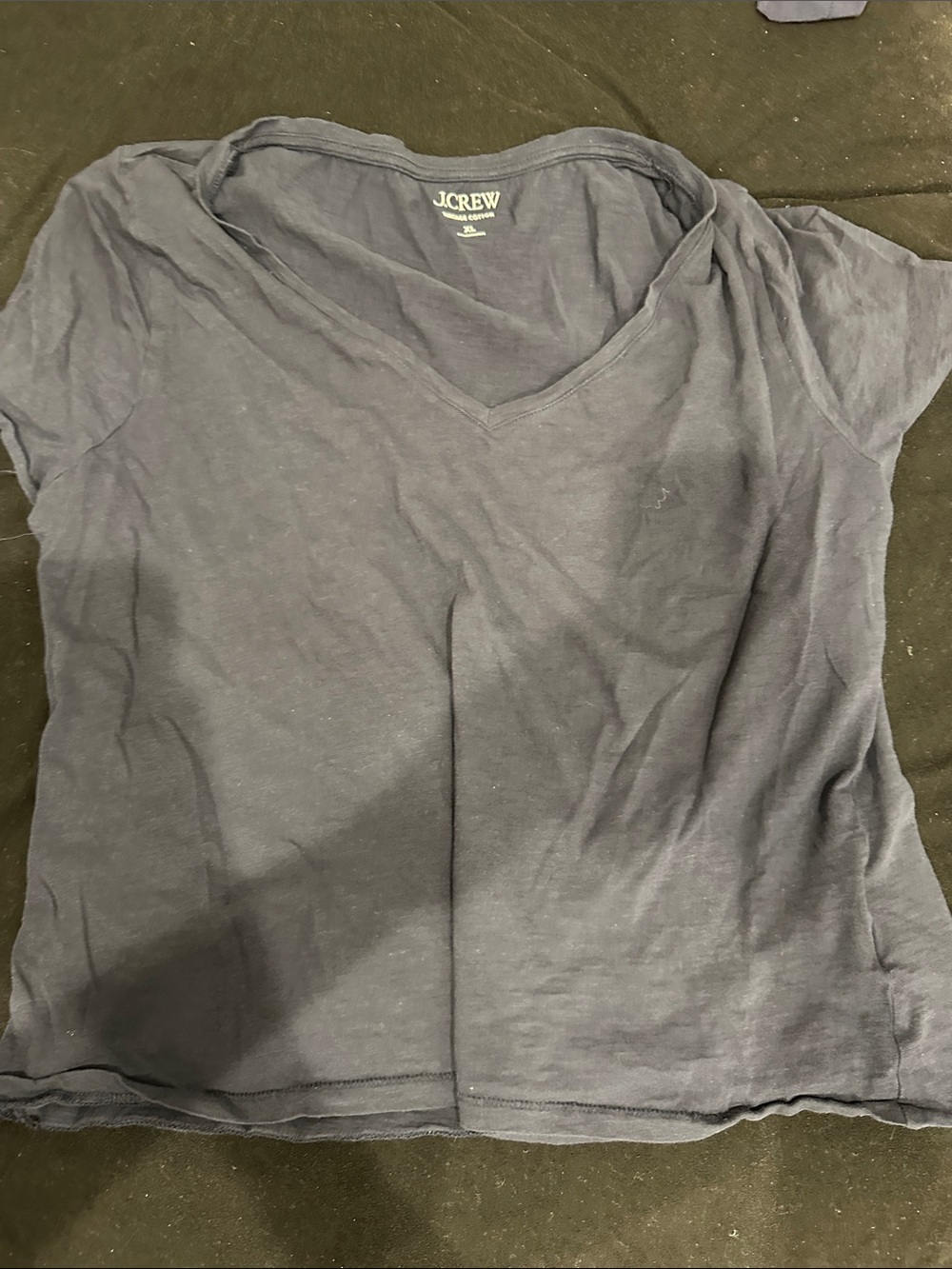 J. Crew Black Vintage Cotton Tee with White Logo